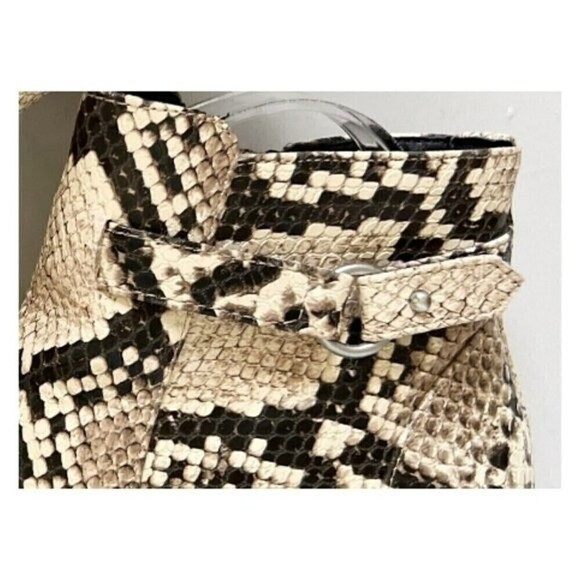 animal print ankle Boots MARKET & SPRUCE 6.5 bootie Block Heel Black Beige Snake - Picture 8 of 12